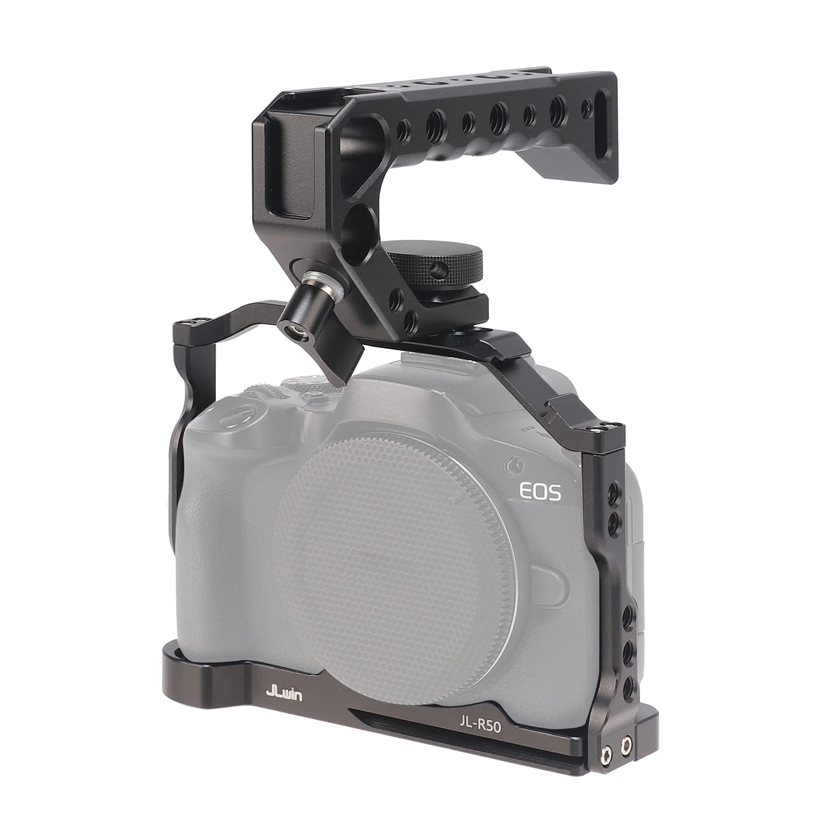 FOTGA Camera Cage and Top Handle Kit for Canon EOS R50 Camera, Aluminium Alloy Video Vlogging Camera Cage Rig, with NATO Rail and Quick Release Plate for Arca Swiss Standard