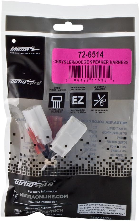 Metra 72-6514 Speaker Harness for Select Chrysler/Dodge Vehicles: Car Electronics