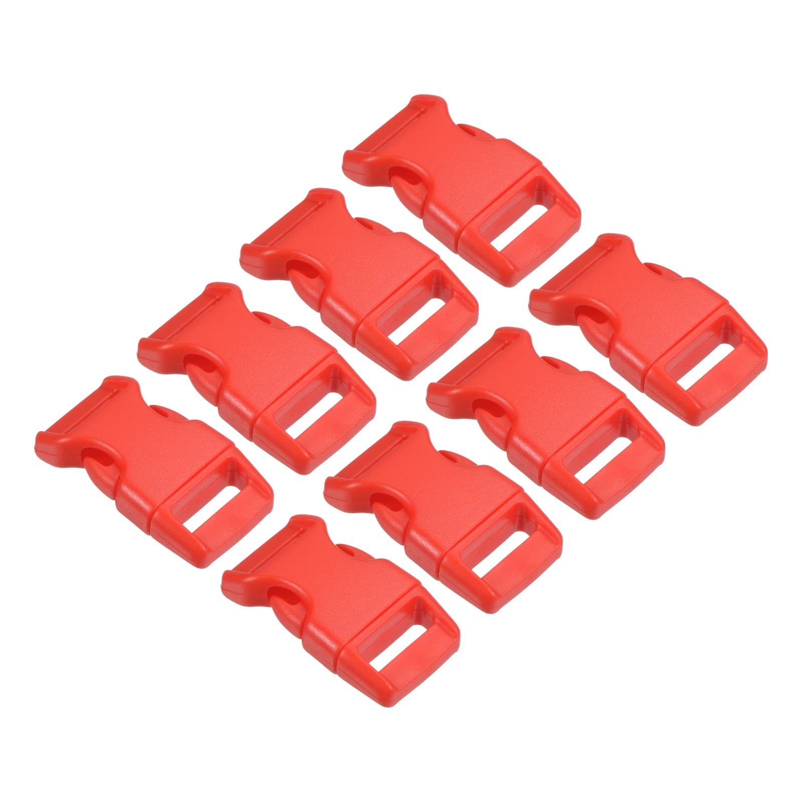 PATIKIL Plastic Buckles, 8 Pack Quick Side Release Clips for Strap, Webbing, Belt, Crafting, Backpack Repair, Sewing Projects, Red, 15mm