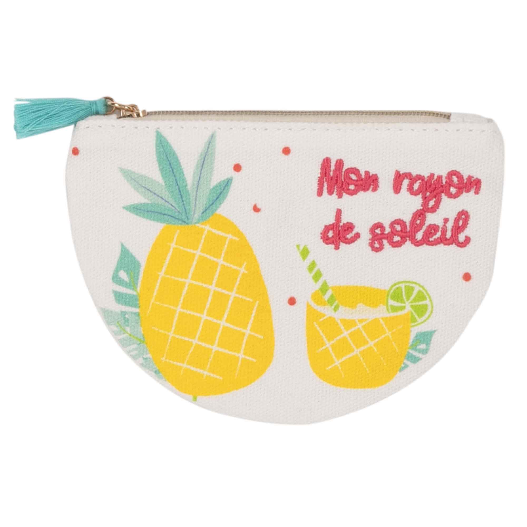 Draeger Paris Mon Rayon De Soleil Coin Purse, Gold, Cotton Zip Purse