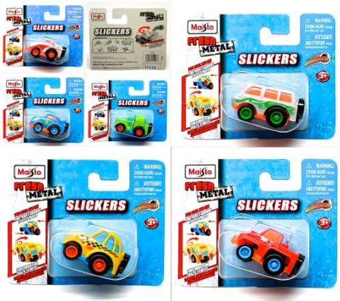 SLICKERS 2" Mini-Size Cars (Set of 6) * Pull-Back Powered Motor * 2013 Maisto Fresh Metal Motorized Vehicles (Set A)