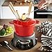 VonShef Fondue Set with 6 Forks Stylish Cast Iron Porcelain Enamel Pot Makes All Styles of Fondue Such as Cheese and Chocolate 63 fl oz Capacity 12pc Set Red