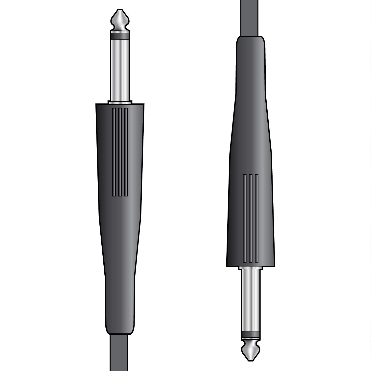 QTX Essential Speaker Lead 6.3mm Mono Jack Plug to 6.3mm Mono Jack Plug 12.0 Metre Black