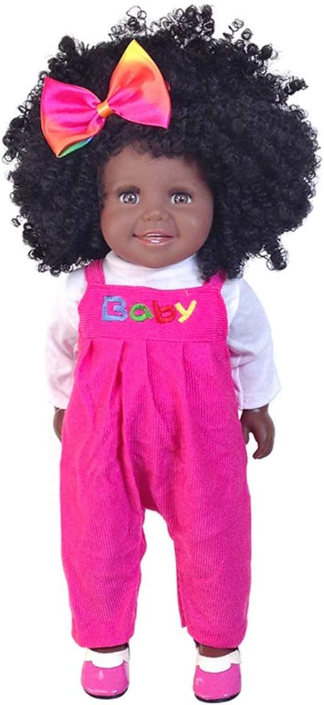 Amazon Co Jp 黒人の女の子の人形 45cm 生まれ変わった赤ちゃんの人形愛らしい重み付き笑顔の赤ちゃんリアルに見える 誕生日のクリスマスの 女の子のギフトに最適 Pink1 18in ホーム キッチン