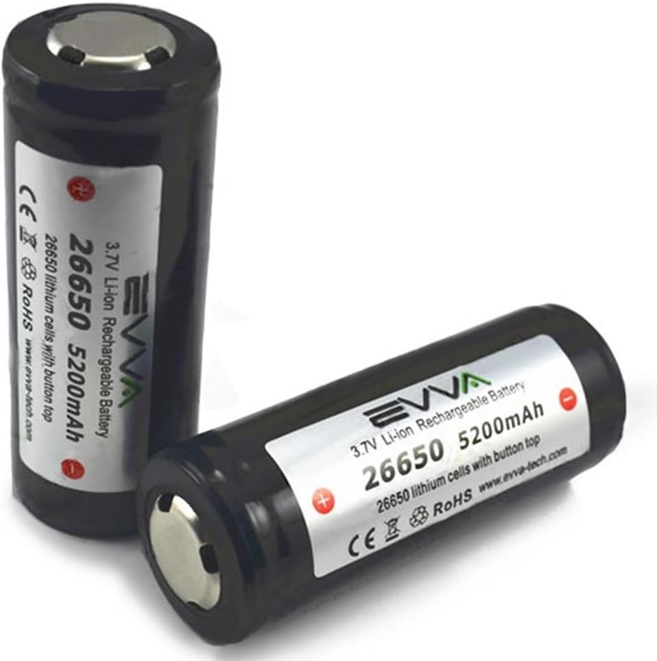EVVA ICR26650 3.7v 5200mAh Gold Plating Protected Li-ion Battery