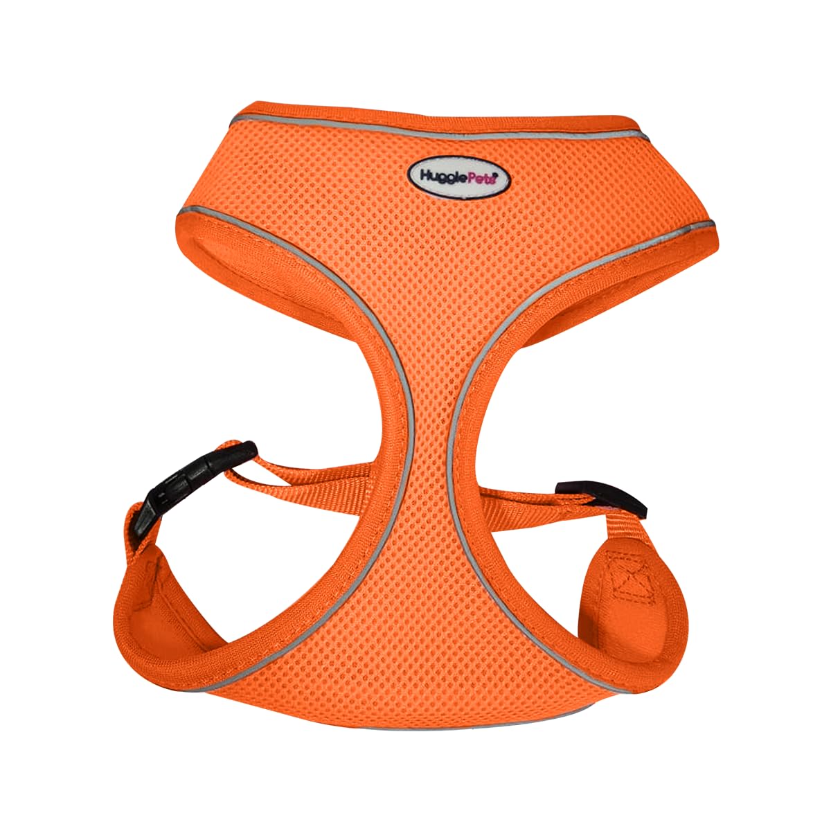 HugglePets Adjustable Waterproof Air Mesh Dog Harness - Orange (Extra Small 28-40 cm) Strong & Secure Lightweight & Breathable Harness for Small Dogs with Reflective Lining. — image 1