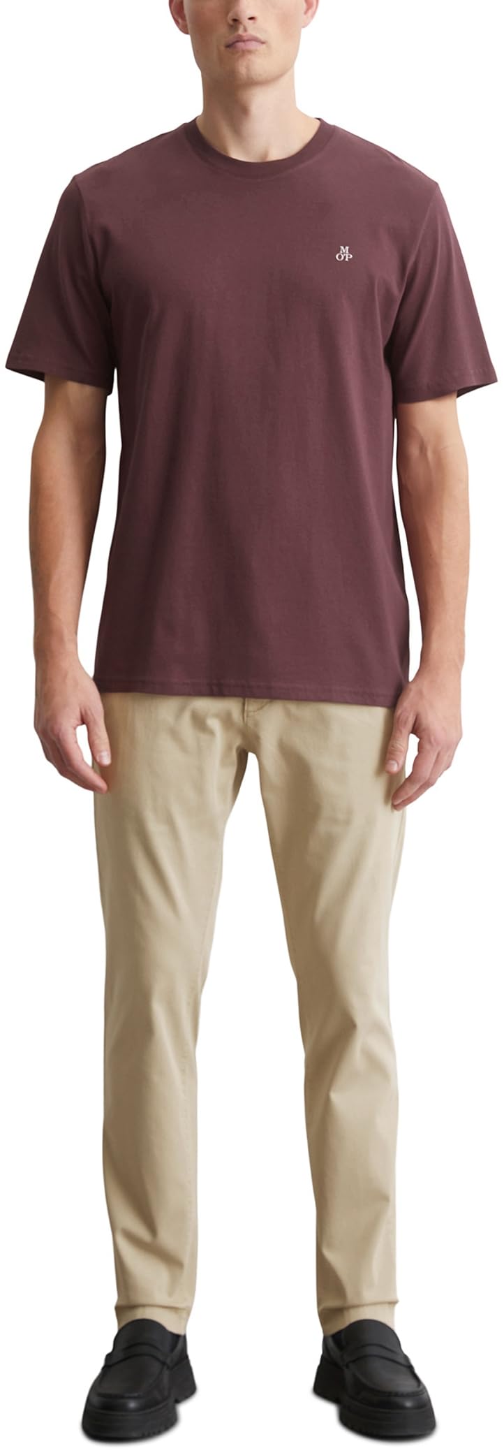 Marc OߴPolo Herren T-Shirt aus Bio-Baumwolle mit Rundhalsausschnitt, Rot (Dark Romance), XL 4