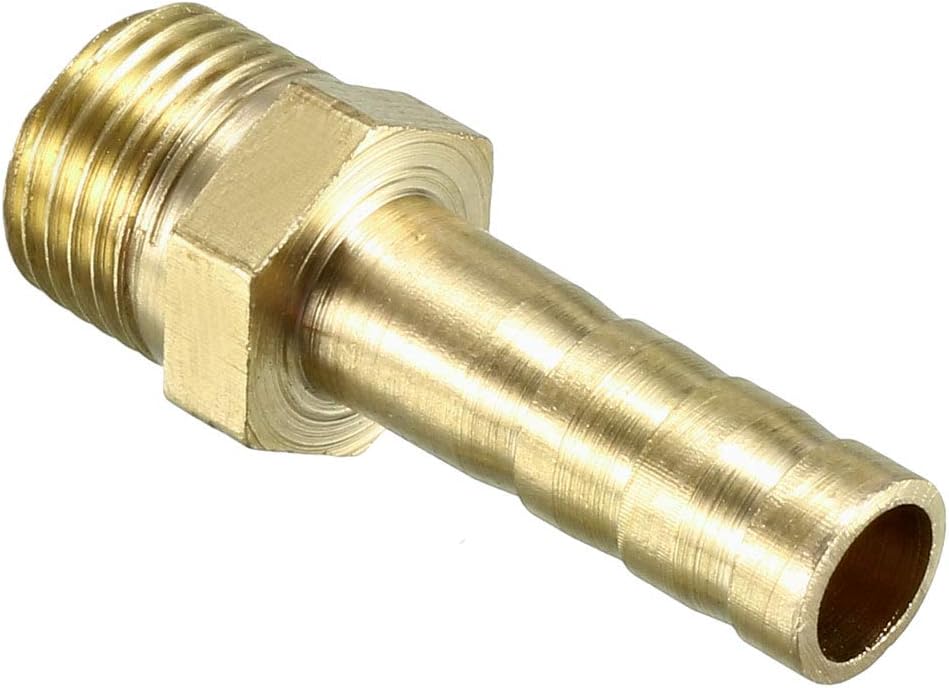 sourcing map Brass Barb Hose Fitting Connector Adapter 6mm Barbed X G1/8 Male Pipe 5pcs, Gold, 6mm x G1/8, 5 Pack - Image 4
