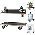 Katsuyoku Furniture Movers with Wheels 2 Pack Rectangle Wood Platform Dolly Cart 1100 Lbs Capacity Heavy Duty Furniture Mover
