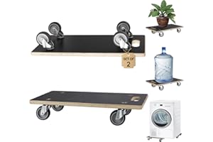 Katsuyoku Furniture Movers with Wheels 2 Pack Rectangle Wood Platform Dolly Cart 1100 Lbs Capacity Heavy Duty Furniture Mover