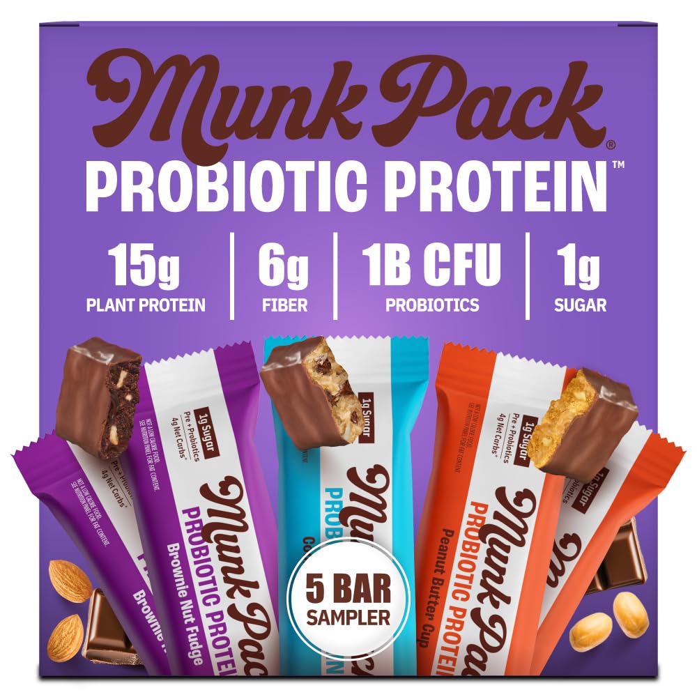 Munk Pack 15g Probiotic Protein Bars - 1g Sugar, 4g