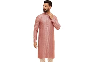 Sojanya (Since 1958 Men'S Cotton Rayon Shiny Thread Sequinned Only Long Kurta