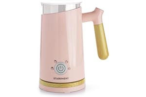 Starument Electric Automatic Milk Frother/ Foamer & Heater for Coffee, Latte, Cappuccino, Other Creamy Drinks - 4 Settings for Cold/ Airy Milk/ Dense Foam & Warm Milk - Easy to Use