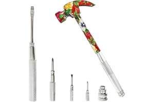 LASUND 6 in 1 Flower Hammer & Screwdriver Tool, All In One Screwdriver Hammer Tools Set, Best Gift for Birthday Valentine's Mother's day Christmas Thanksgiving Halloween