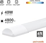 paul russells 4ft LED Batten Light 40W 4800 lm Cool White 4000K view 2