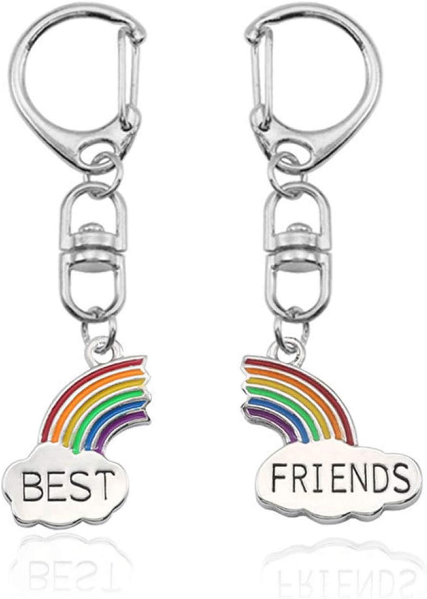 Odelia Morgan economical Splice Rainbow Clouds Keychain Keyring Handbag Car Keychain Keyholder Accessories Jewelry(None MC)