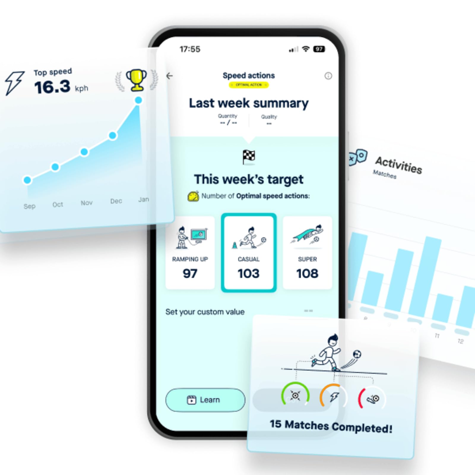 Playermaker 2.0 Smart Soccer Tracker for Cleats, 25+ Technical & Physical Soccer Training Metrics, 12 Month Access to Playermaker Technology App Included, Next-Level Precision Beyond GPS Trackers