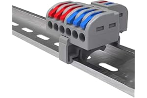 Koverflame Robust Lever Wire Kit: Quick Connect Electrical Splicing, Compact Conductor 28-12 AWG for Reliable Inline Circuits (LT623D(DIN Rail), 10)