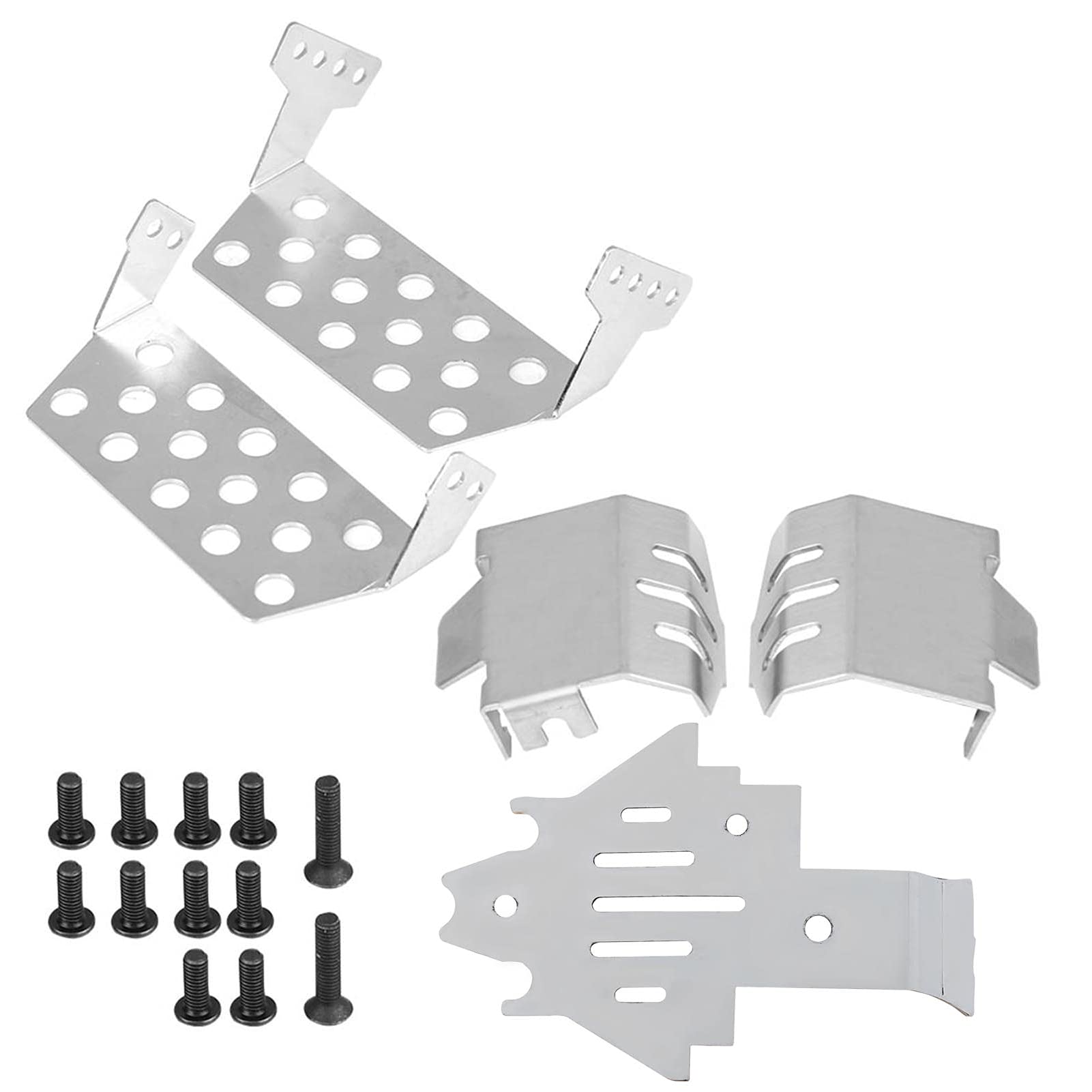 5 Pcs RC Chassis Armor Stainless Steel Chassis Armor Skid Plate for 82056-4 RC Car