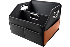 Noaman Leather Car Seat Organizer for Back Front Passenger Seats with 6 Storage Compartments 3 Hardware Handles Backseat Car 