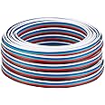 BTF-LIGHTING 5 Pin 32.8ft/10m 24AWG 5 Conductor 24 Gauge Wire Line Cord 5 Color Electrical Extension Flexible Cable LED Strip Light Wire Connection for FCOB COB 5050 SMD RGBW Color Changing LED Tape