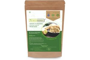 FOODHERBS White Turmeric Powder | 200 Gm/0.44 Lbs | Curcuma Zedoaria | For Glowing Skin, Body Odor, Reducing Scars, Black Spots | No Stain | Kachoor | Poolankilangu | Skin Hydration