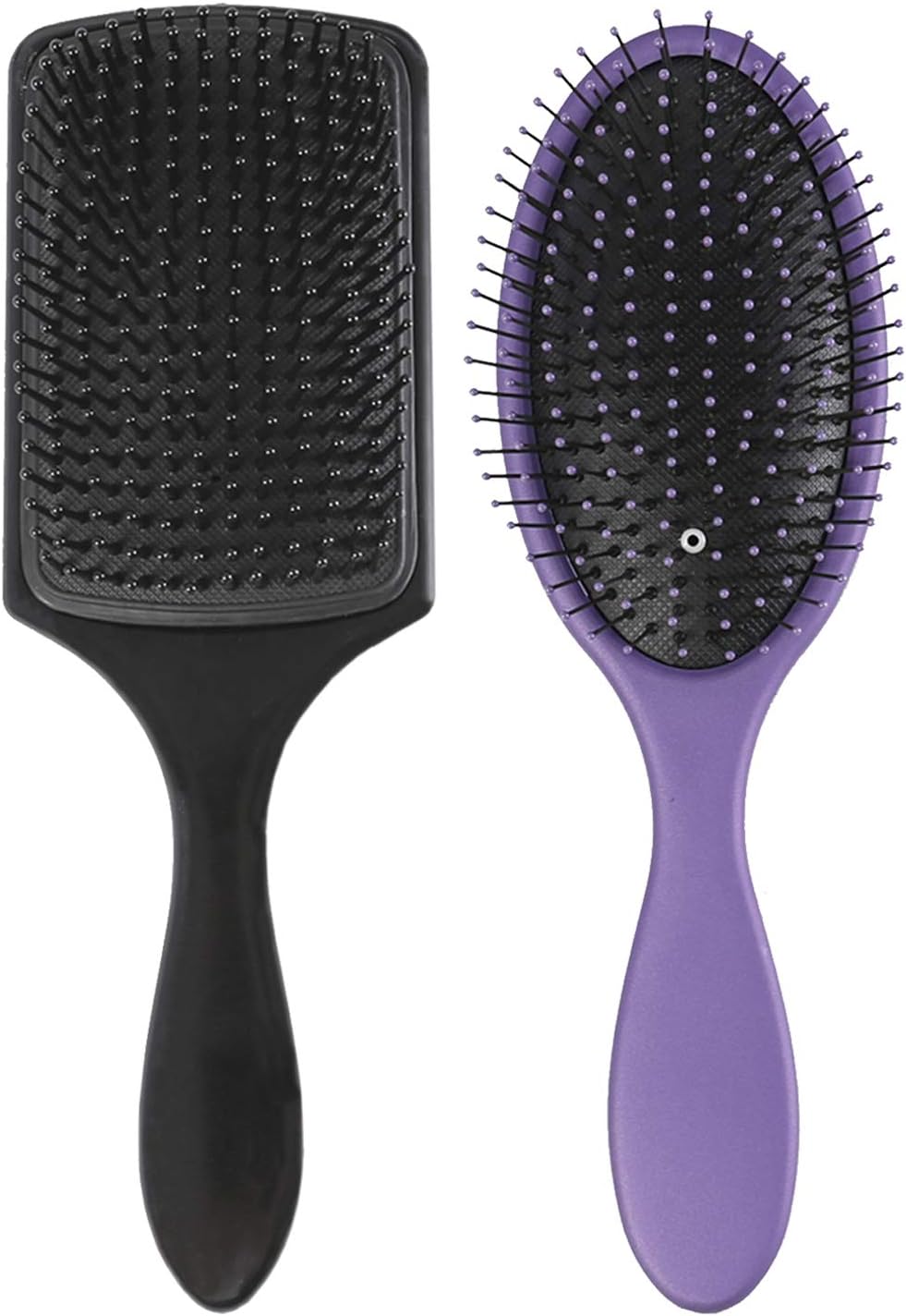 Detangler Brush Wet Hair Brushes Pro For Women Men girl kids Detangling Comb Tangle Paddle Hairbrush 2PCS For Long, Short, Thick, Dry, Curly Hair Brush Black and Purple