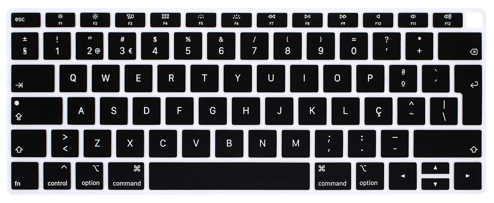 MMDW Portuguese Language Keyboard Cover Compatible with MacBook Air 2018 Release 13.3 inch A1932 with Retina Display and Touch ID Silicone Soft Protector,European Version