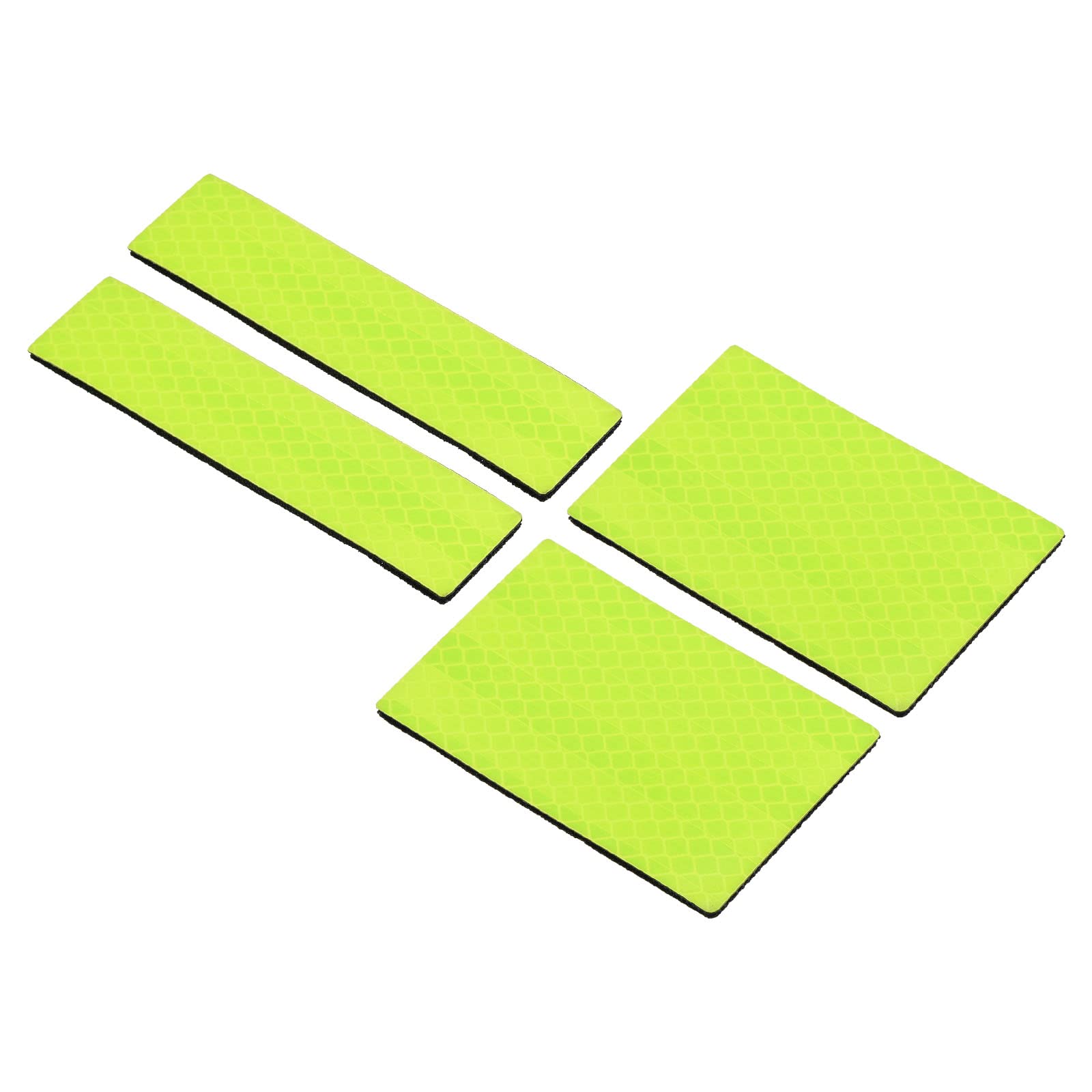 PATIKIL Reflective Patch 1x4 2x3, 4 Pcs Hook and Loop Fastener Safety Appliques for Night Sportsperson Worker Hiker, Fluorescent Yellow