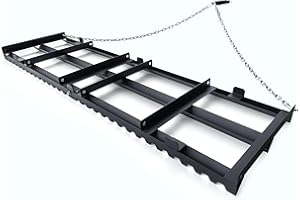 Plorvia 6FT Drag Harrow Driveway Grader, Specially Designed for Smooth and Even Leveling, Tow Behind with Chain for ATV, UTV, Tractor for Lawn Leveling Rake, Land Leveling