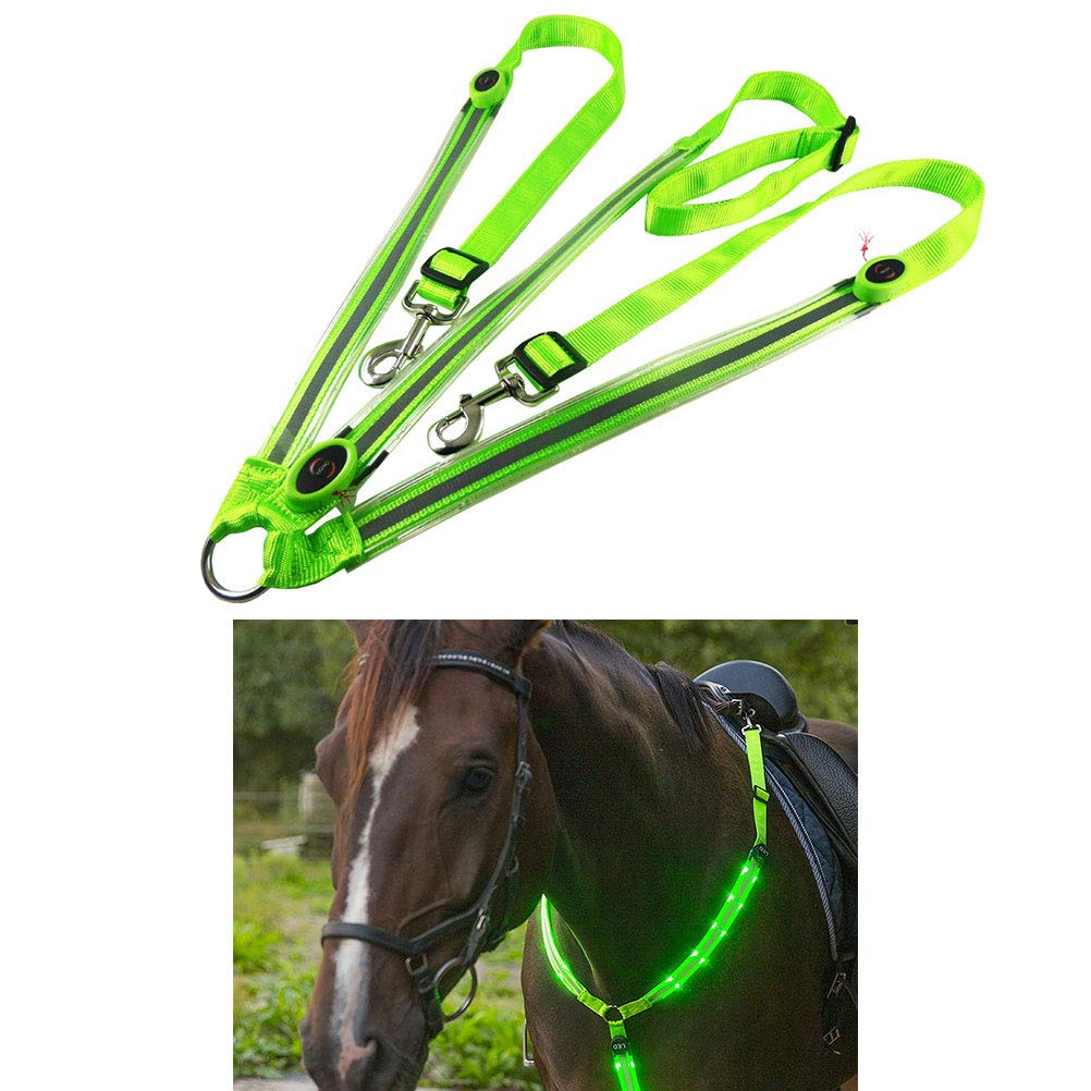 AimdonR LED Horse Harness, Horse Breastplate Collar High Visibility Tack for Riding, Adjustable Safety Equipment