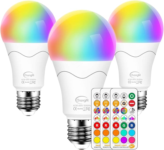 LED RGBW Glühbirne mit E27 Sockel, Ersetzt 75 Watt, RGB Lampe Farbwechsel Glühbirne Dimmbar mit