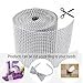 Bling Rhinestone Diamond Ribbon, Silver Bling Diamond Wrap Ribbon for Event Decorations, Wedding Cake, Bridal & Party Decorations Acrylic Bling Rhinestone Roll (Silver, 60 Ft)