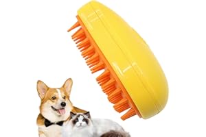 KEHOO Steamy Cat Brush, Upgraded 4 in 1 Multifunctional Cat Steamer Brush, Self Cleaning Steam Cat Brush for Massage, Steam Pet Brush for Removing Tangled and Loosse Hair (A)