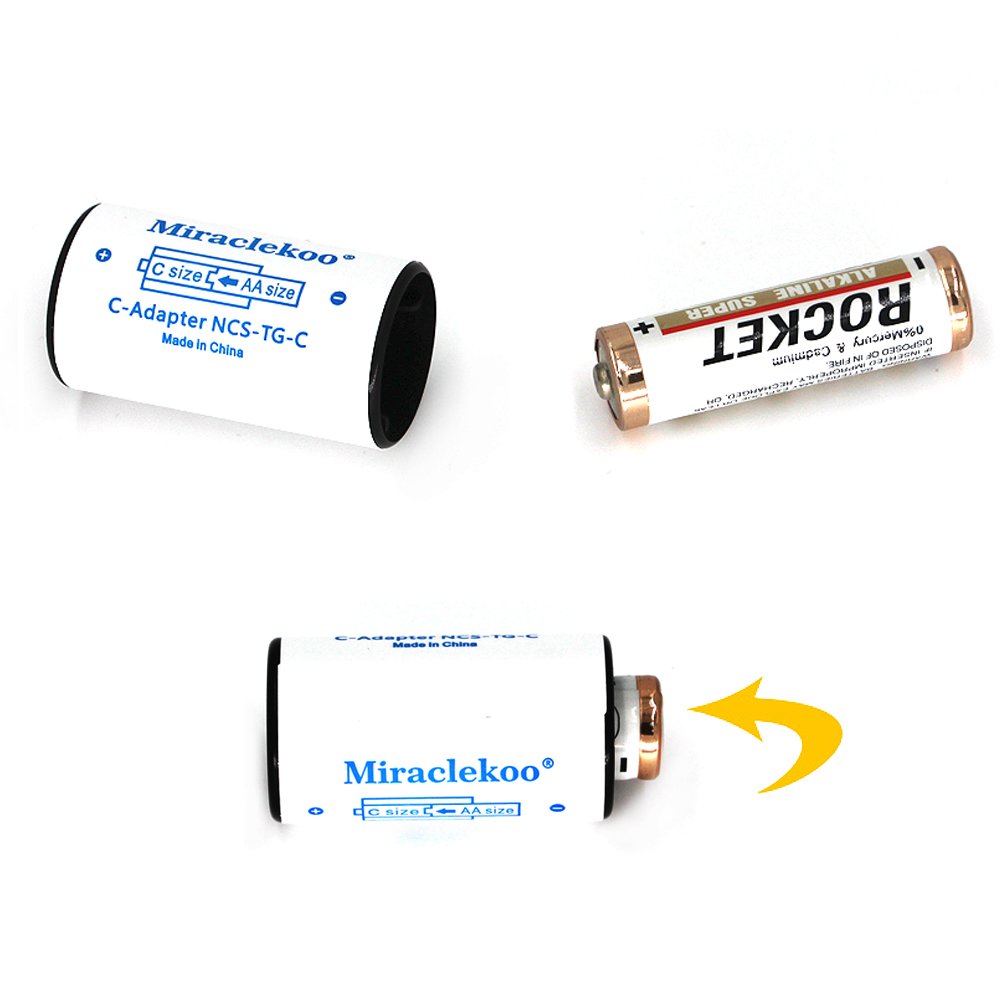 Miraclekoo C Size Battery Spacers For Sanyo Eneloop Or Other AA