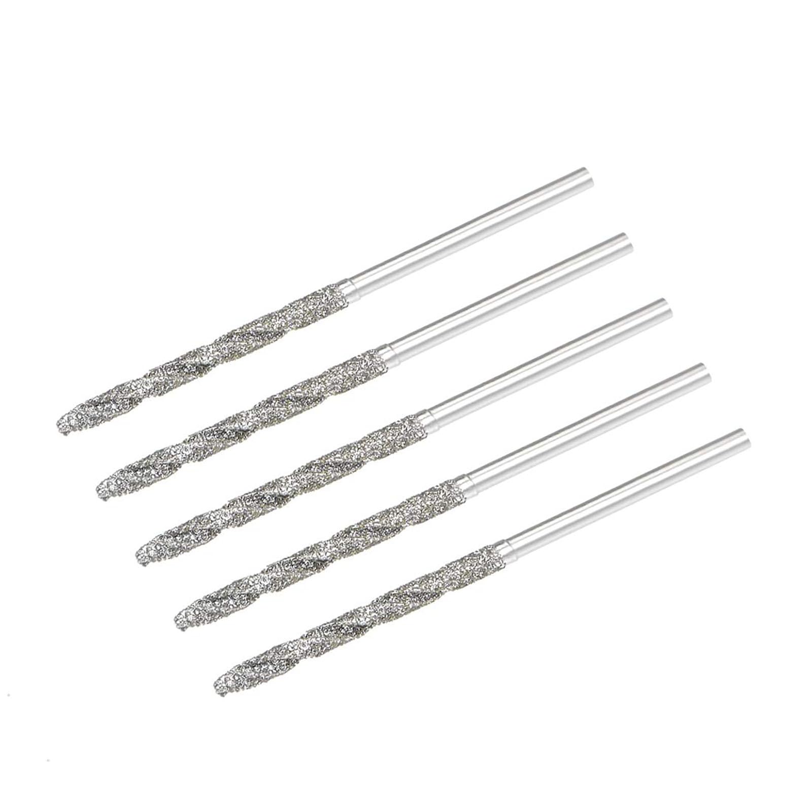 TA-VIGOR 5pc Diamond Twist Drill Bit Set - 1.8mm, Heavy Duty for Glass, Wood, Jade, Stone, Tile