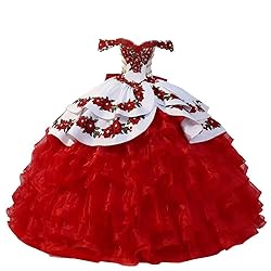 Off Shoulder Floral Flowers Patterned Ball Gown