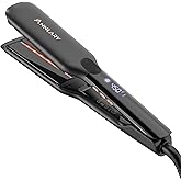 ANNLARY Hair Straightener, 1.75 Inch Flat Iron with Infrared and Ionic Technology, Titanium Plate with Ceramic Coating Dual Voltage Straightener with Heat-Resistant Silicone for All Hair Types