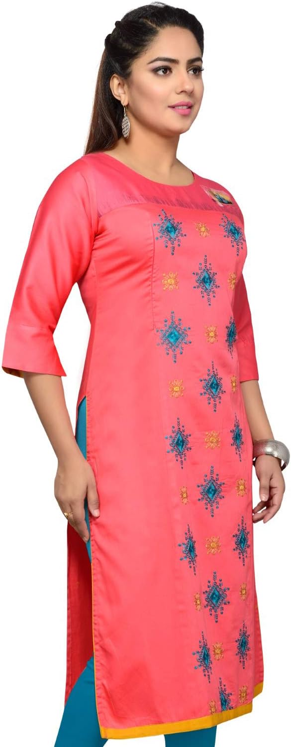 CEE 18 Women's Cotton Staight Maternity Feeding Kurti with Zippers (10115)