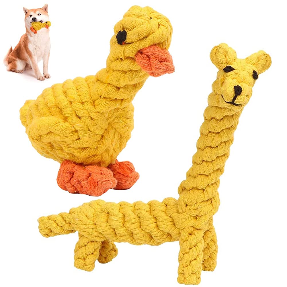 Dog Molar Cleaning Tooth Cotton Rope CYSJ 2 Pcs Dog Rope Toy Duck Shaped chew Toy Pets Cat Puppy Chew Molar Play Sticks Giraffe Shaped Dog Ropes Pet Training/Bite Tolerance/Interaction