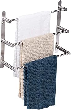 Toallero de tres niveles para baño de acero inoxidable ...