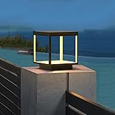 Solar Outdoor Post Lights 16X16in, Dusk Till Dawn Solar stainless steel Column Light,No Wiring Required Electricity Cost Colu