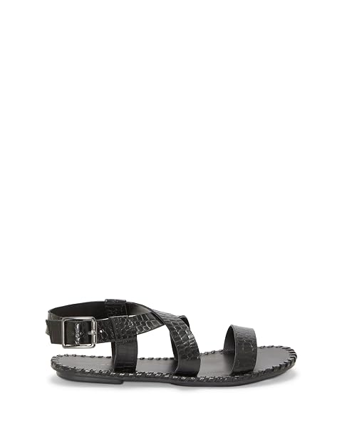 LUCKY BRAND WOMEN’S ZELEK FLAT SANDAL, BLACK, 5.5