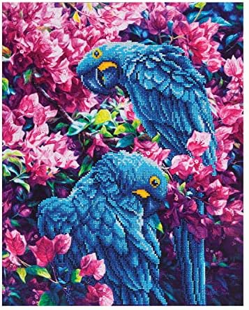 DIAMOND DOTZ ® - Blue Parrots, Partial Drill, Round Dotz, Diamond Painting Kits, Diamond Art Kits for Adults, Gem Art, Diamond Art, Kits, 20"x16"