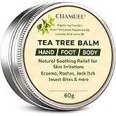 Tea Tree Oil Balm, Itchy Skin Relief for Soothing Rashes, Jock Itch, Athlete’s Foot, Folliculitis, Bug Bites. Natural Formula for Dry Sensitive Skin | Safe for All Ages 1pack