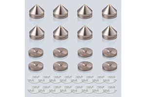 Pailvens Speaker Spikes Floor Protectors 8pcs, Shockproof Speaker Isolation Stand Feet for HiFi Amplifier, Subwoofer, DAC Recorder, Turntable, Cone Base Pad with Adhesive, Gold