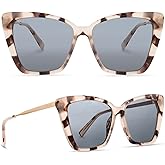 DIFF Becky II Cream Tortoise Oversized Cat Eye Sunglasses for Women | Fashionable & Stylish Frame | 100% UV Protection