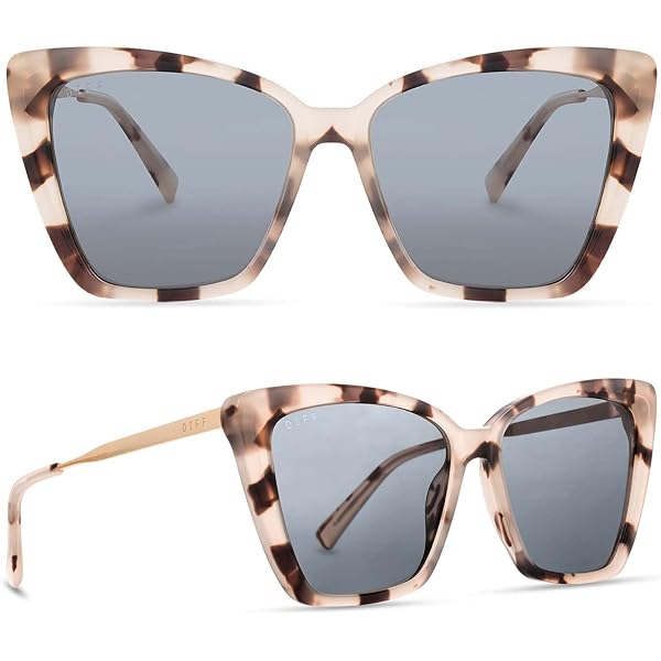 DIFF Tortoiseshell Cat Eye Sunglasses Gold Arms Gray Lens Girls Shades Eyewear Amazon.com: DIFF Becky II Oversized Cat Eye Sunglasses for  main image 4