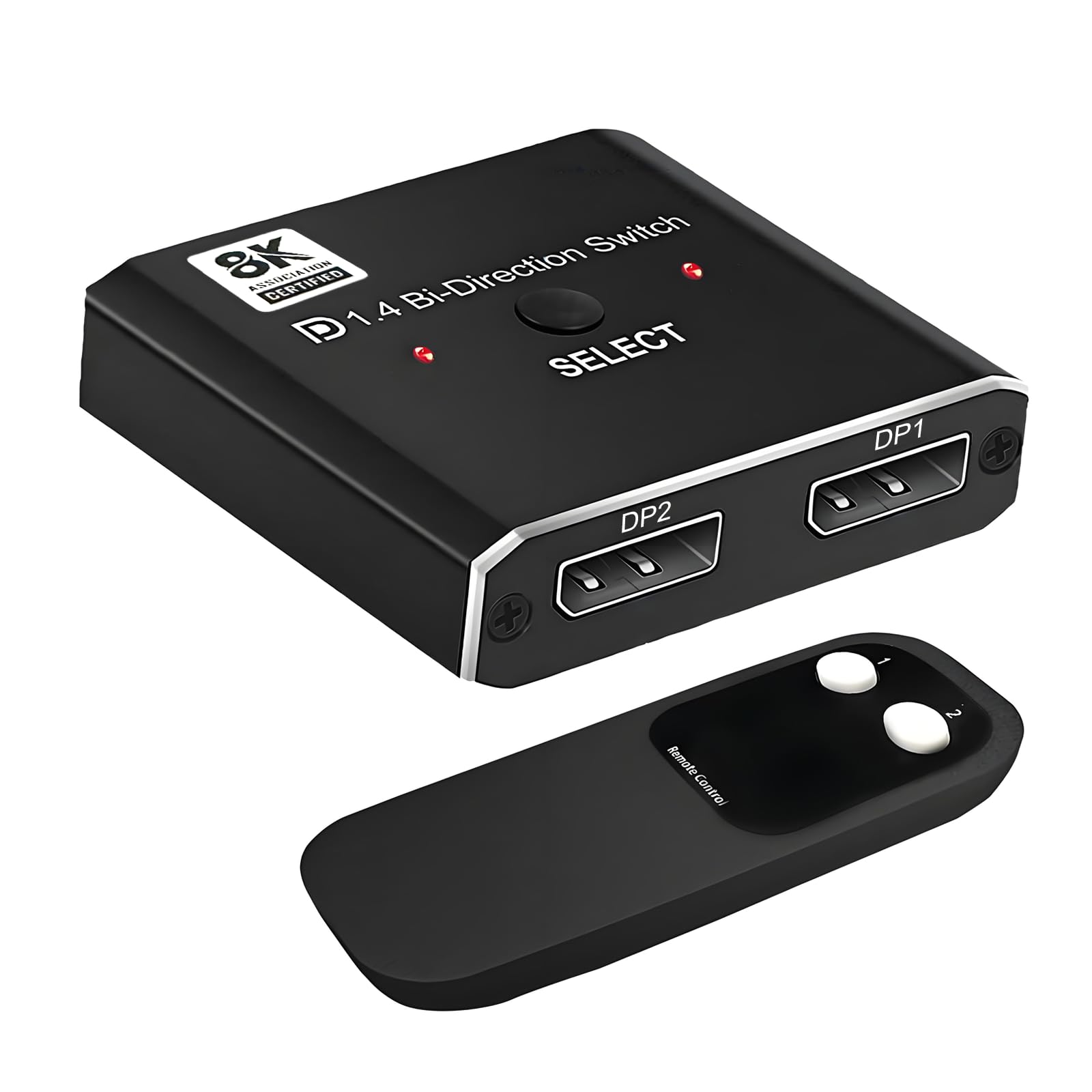 Photo 1 of 8K Bidirectional DisplayPort Switch 2 in 1 Out/ 1 in 2 Out DP 1.4 Switch Display Port Switcher with Remote Control for PC Monitor Etc