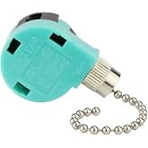 Ceiling Fan Switch 3 Speed 4 Wire Zing Ear ZE 268S6 Pull Chain Switch Control Replacement 3 Speed Control S Witch Ceiling Fans, Wall Lamps, Cabinet Light